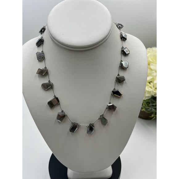 Margo Morrison Geometric Shape Labradorite Gray Swarovski Crystals Limited Ed - Picture 1 of 8